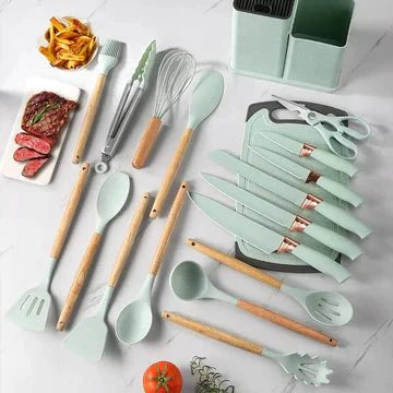 19-Pieces Silicone Kitchenware Utensils Set
