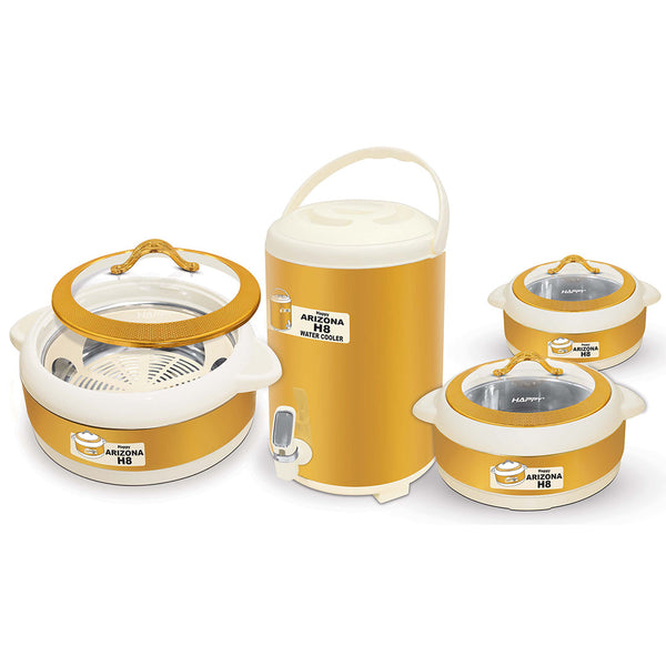 Happy Arizona H8 Hotpot & Cooler Gift Pack – Gold Glass Top | 3–5 Pcs Set