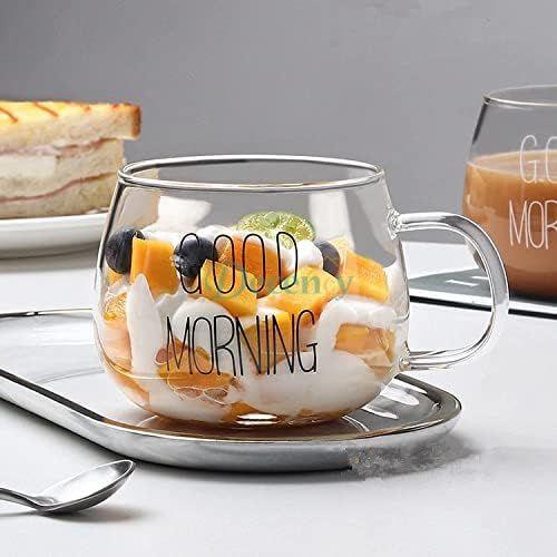 Clear Coffee Cup Cereal Glass Cup Good Morning Mug