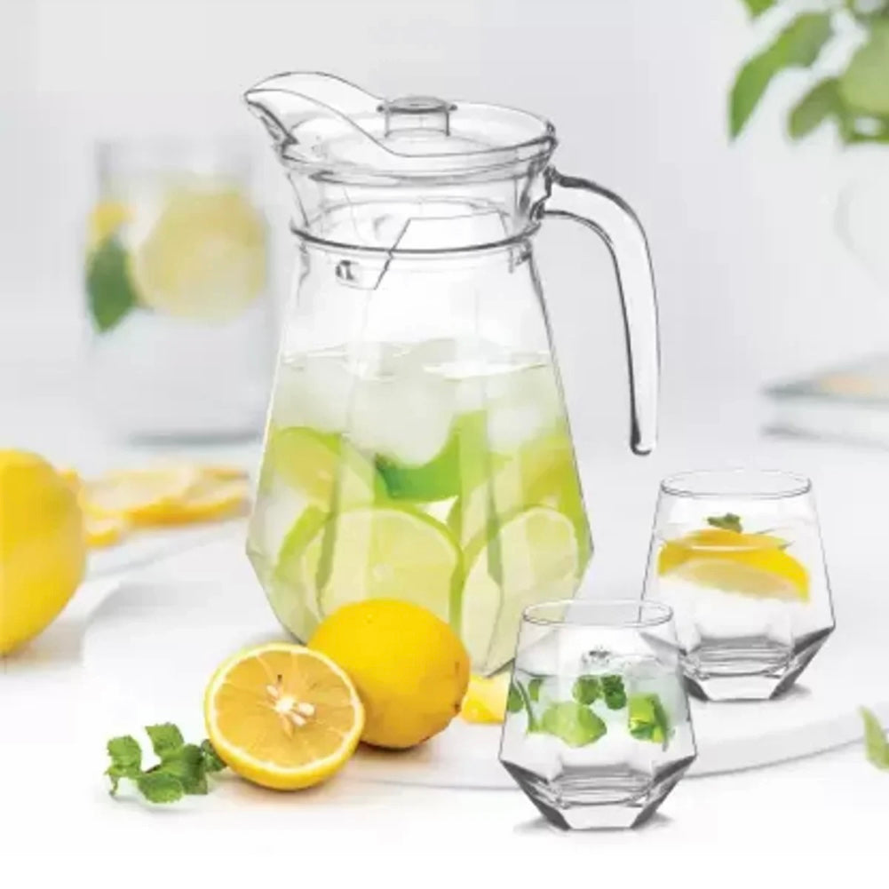 Delisoga Modern Transparent Diamond Shape Drinking Glass Set