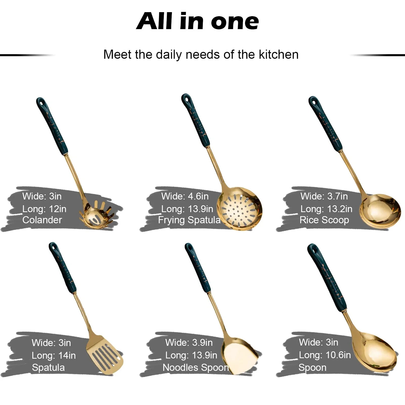 7-Piece Platinum Ceramic Kitchen Utensil Set with Holder