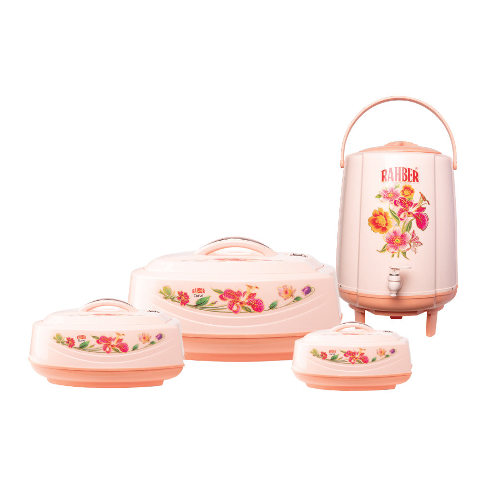 Curve 4 Pcs Gift Pack – Hotpot & 14L Cooler Set (Pink & Cream)