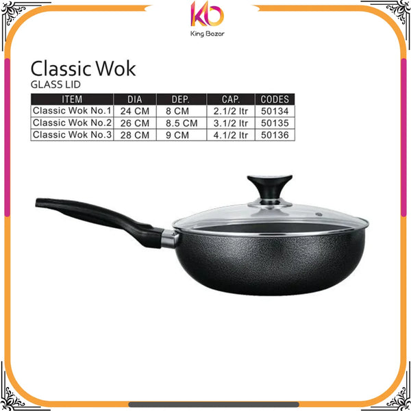Classic Wok Sonex - Glass LID Non stick