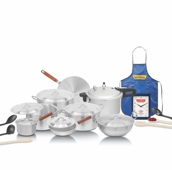 23-Piece Metal Finish Cookware Set | Complete Kitchen Combo