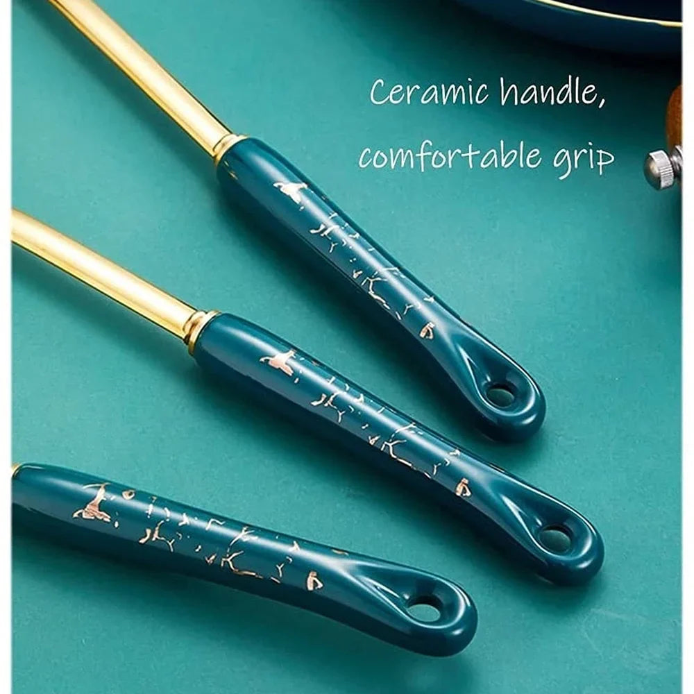 7-Piece Platinum Ceramic Kitchen Utensil Set with Holder