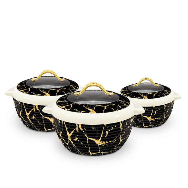 Happy Vhop Prima Glass Top 3 Pcs Set Black